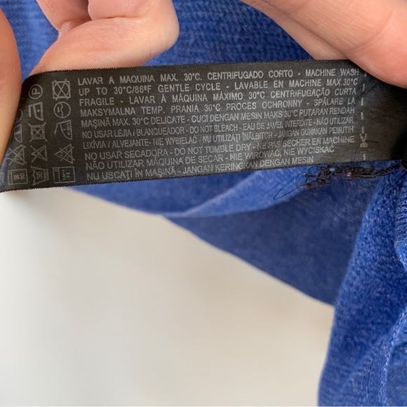 Zara Knit Blue Italian Yarn Sweater Size M - Picture 4 of 7